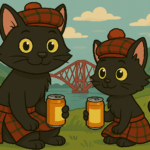 ODC and Lanson enjoying a can of IRN-BRU, made in Scotland from Girders!