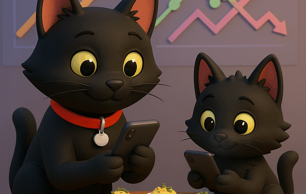 ODC and Lanson, Mad Black Cat, in 3D, with social media trending egg flight