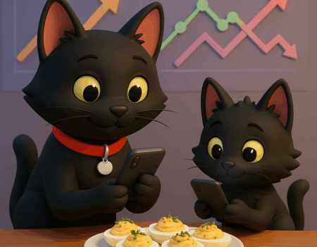 ODC and Lanson, Mad Black Cat, in 3D, with social media trending egg flight