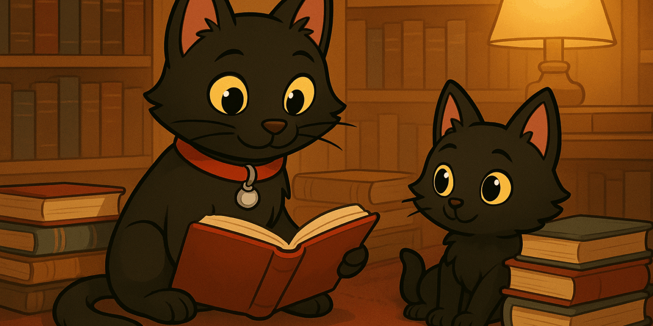 ODC and Lanson reading in the library