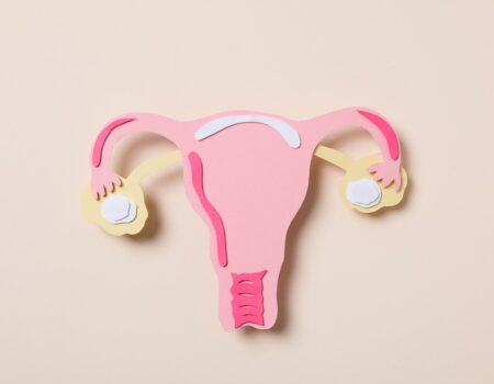 Women's health and women's healthcare concept with uterus